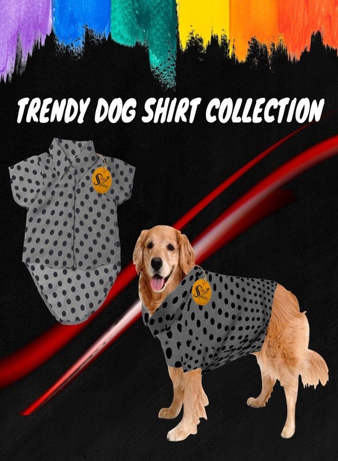 Sage Square Funky Soft Material Dog Shirt | Cool/Funky Print Pet | Soft Light Weight | Comfortable & Breathable Dog Clothing | Trendy Vest Outfit (Medium - 16 inch) (Polka Grey) - Image 2